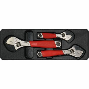 George Tools Werkzeugeinlage 16. Verstellbare Schraubenschlüssel - 3 Teile